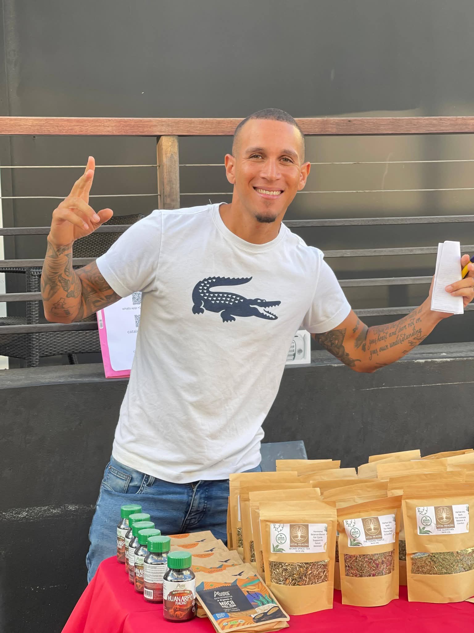 Kenan L'homme, certified naturopath, at his Vital Healing stand